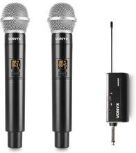 Trådlösa mikrofoner med PlugIn mottagare 2ch Vonyx WM552 plug-in trådlös mikrofonset med 2 mikrofoner - UHF