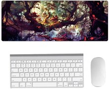 Hand-Painted Fantasy Pattern Mouse Pad, Size: 300 x 800 x 1.5mm Not Overlocked(4 Tree Scenery)