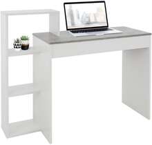 Skrivbord med hylla 110x72x40 cm vit/betonglook trä ML-Design