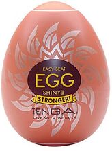 Tenga Egg - Stronger Shiny II masturbaattori, kananmunan muotoinen, joustava, pehmeä, valkoinen
