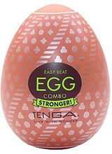 Tenga Egg - Stronger Combo masturbaattori, kananmunan muotoinen, joustava, pehmeä, valkoinen, TPE