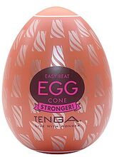 Tenga Egg - Stronger Cone masturbaattori, joustava, pehmeä, muotoiltu, kananmunan muotoinen, valkoinen, TPE