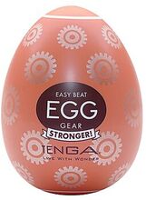 Tenga Egg - Stronger Gear masturbaattori, pehmeä, joustava, kananmunan muotoinen, kätevä, valkoinen