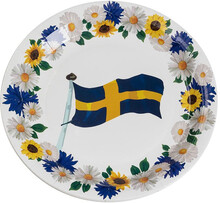 Papperstallrikar svenska blommor Ø18 cm, 8-pack
