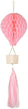 Hängande dekoration rosa luftballong, honeycomb