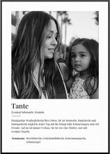 "Definition Tante" Personalisiertes Fotoposter | Persönliches Fotogeschenk für die beste Tante, 20 x 30 cm