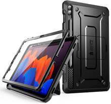 Samsung Galaxy Tab S9 FE+ (Plus) Håndværker Cover - Supcase Beetle Unicorn Pro Cover m. Beskyttelsesfilm - Sort