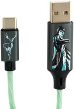 Harry Potter Light Up USB-A til USB-C Kabel 1.2 m. - Sort / Grøn