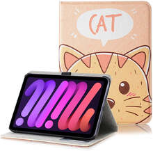 iPad Mini (2021) Cover m. Kortholder & Touch Pen Holder - "Cat"