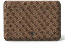 Guess Protective Macbook Sleeve 13" / 14" (33 x 23 Cm) - Uptown Triangle Logo - Brun