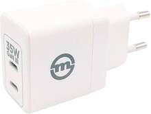 Mobile Origin Super Charger 35W GaN Vægoplader m. 2x USB-C - Hvid