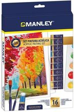 Acrylic Paint Set Manley 16 Delar Multicolour
