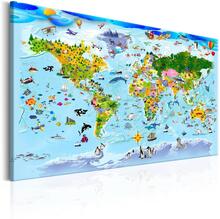 Anslagstavla i kork - Children's Map: Colourful Travels - 120x80