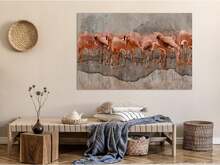 Canvas Tavla - Flamingo Lake Wide - Premium print 120x80