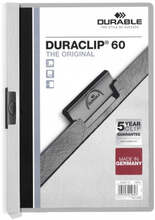 Dokumenthållare Durable Duraclip 60 Grå Transparent A4 25 Delar