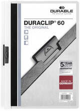 Dokumenthållare Durable Duraclip 60 Vit Transparent A4 25 Delar