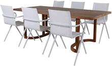 ERICA ALINA Matbord 214x100 cm + 6 stolar | Utemöbler