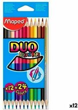 Färgpennor Maped Duo Color' Peps Multicolour 12 Delar Dubbel ände