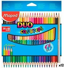 Färgpennor Maped Duo Color' Peps Multicolour 24 Delar Dubbel ände