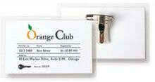 Namnskylt, Pin Clip Badges inkl vit kort 38 x 75mm, nål och clips ingår, 25st i förp