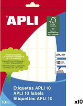 Självhäftande etiketter Apli APLI 10 Vit Papper 10 Blad 12 x 30 mm