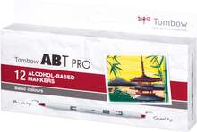 Tombow alkohol ABT PRO Dual Brush 12P-1 basic 12 pennor