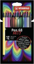Tuschpennor Stabilo Pen 68 ARTY 12 Delar Multicolour