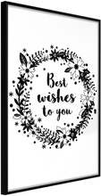 Inramad Poster / Tavla - Best Wishes - 30x45 Svart ram