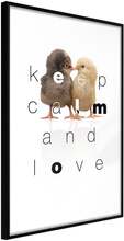 Inramad Poster / Tavla - Cute Chicks - 20x30 Svart ram