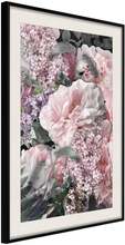 Inramad Poster / Tavla - Floral Life - 20x30 Svart ram med passepartout