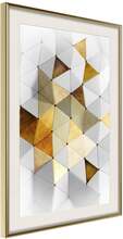 Inramad Poster / Tavla - Gold-Plated Enamel - 20x30 Guldram med passepartout