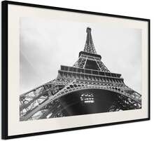 Inramad Poster / Tavla - Symbol of Paris - 30x20 Svart ram med passepartout