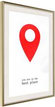 Inramad Poster / Tavla - The Best Location - 20x30 Guldram med passepartout