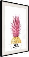 Inramad Poster / Tavla - Trendy Pineapple - 20x30 Svart ram med passepartout