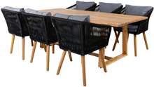 PLANKTON CHANIA Matbord 220x100 cm + 6 stolar | Utemöbler