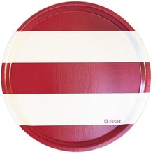 Rund bricka "Stripes" - Röd