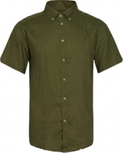 Les Deux Linen Kris SS Shirt Olive