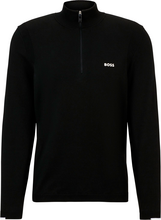 Hugo Boss 1/4 Zip Knit Regular Sweatshirt Black