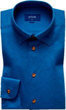 ETON Slim Fit Piqué Contrast Shirt Ocean Blue
