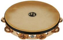 Latin Percussion Tambourine Pro 10 in Single Row with Head 10'' Bronze with head, LP383-BZ