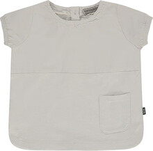 IMPS&ELFS Rundhals T-Shirt zeitloses Baby Rundhals-Shirt mit Knopfleiste hinten Hellgrau