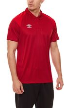 umbro Poly Polo Herren Polohemd Sport-Shirt mit kontrastfarbener Schulterpartie 65293U-1IY Rot