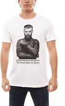 SUBLEVEL Herren veganes Baumwoll-T-Shirt mit Frontprint "You Dont Have To Worry" H12022Z22429B 001 Weiß