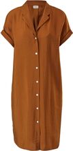 s. Oliver Damen Midi-Kleid Blusenkleid mit V-Ausschnitt 38263810 Braun
