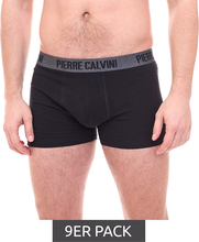 9er Pack PIERRE CALVINI Hipster Herren Boxershorts mit HyFRESH-Technologie Baumwoll-Shorts Schwarz