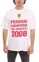 ferrari Herren Baumwoll-Shirt F-Weltmeister 2008 T-Shirt mit ferrari Auto Modellen 270012752 WHT Weiß