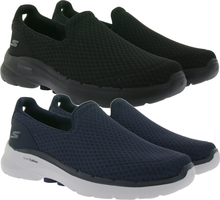 SKECHERS GO WALK 6 Herren Slip-On-Sneaker mit Air-Cooled Memory Foam-Innensohle Alltags-Schuhe 216208 Schwarz oder Navy