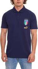 PUMA FIGC Coach Herren Polo-Shirt nachhaltiges Baumwoll-Hemd Italien Fanwear 767115 13 Dunkelblau
