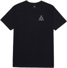 HUF Essentials Triple Triangle Herren T-Shirt klassisches Baumwoll-Shirt mit Rücken-Print TS01751 Schwarz