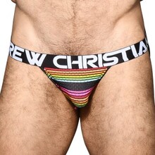 Andrew Christian Almost Naked Chill Stripe Jock Stribet polyamid Small Herre